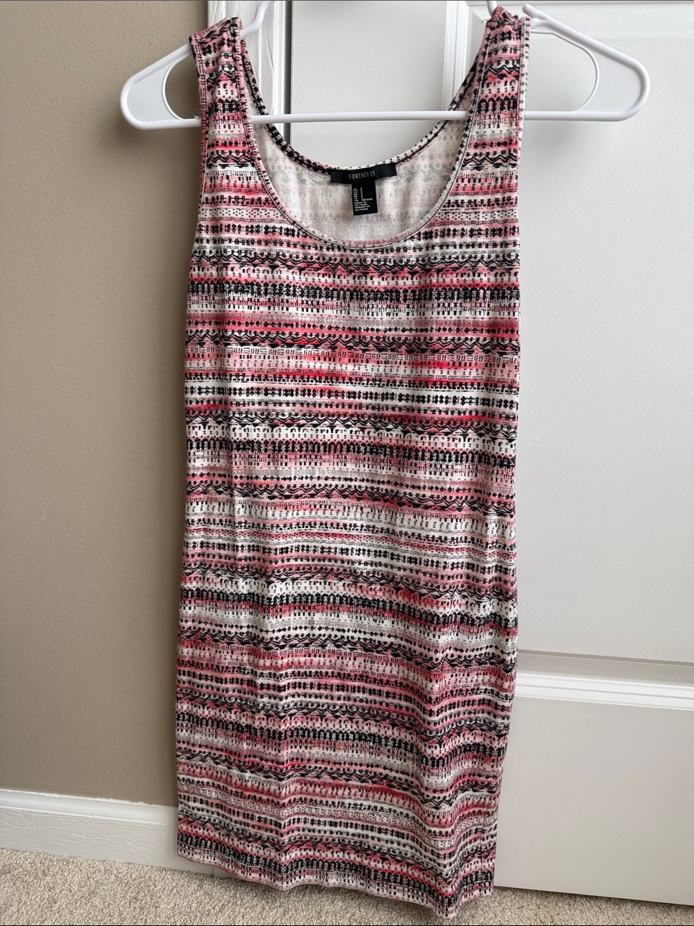 Forever 21 Pink and Black Geometric Tank Dress
